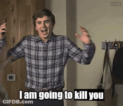 Man In Plaid Shirt Says I Am Going To Kill You GIF
