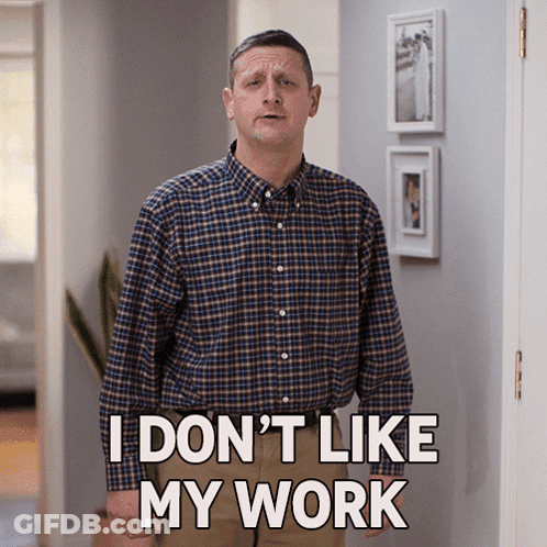 Man In Plaid Shirt Says I Don't Like My Work GIF