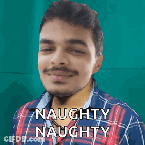 Man In Plaid Shirt Says Naughty Naughty GIF
