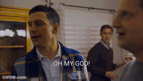 Man In Plaid Shirt Says Oh My God GIF