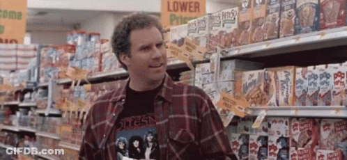 Man In Plaid Shirt Shopping At Grocery Store GIF