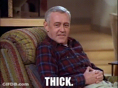 Man In Plaid Shirt Sitting In Chair Thick GIF