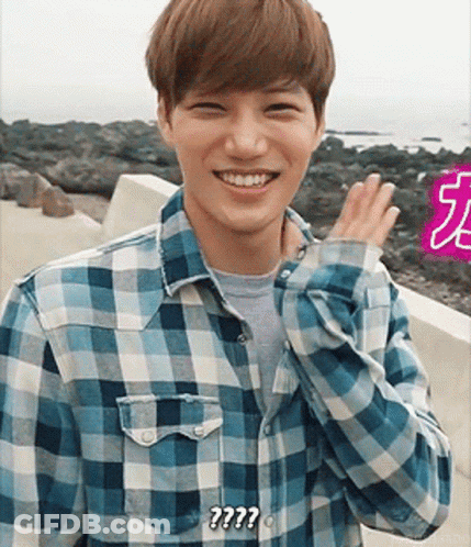 Man In Plaid Shirt Smiling Says ?? GIF