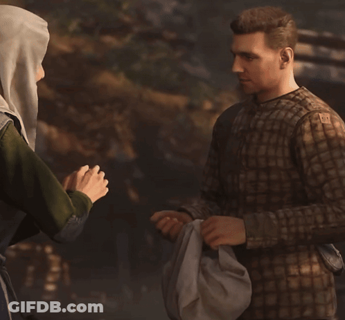 Man In Plaid Shirt Standing Next To Another Man GIF