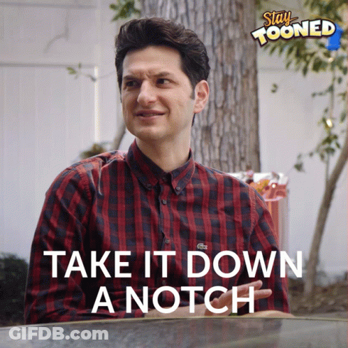 Man In Plaid Shirt Take It Down A Notch GIF