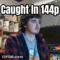 Man In Plaid Shirt Watching TV Caught In 144P GIF