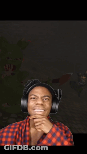 Man In Plaid Shirt Wearing Headphones Making Funny Face GIF