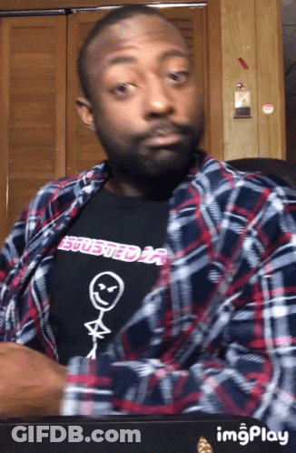 Man In Plaid Shirt With Busted Ar Stick Figure GIF