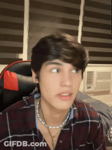 Man In Plaid Shirt With Cross Necklace GIF