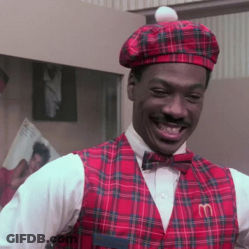 Man In Plaid Vest And McDonald's Hat GIF