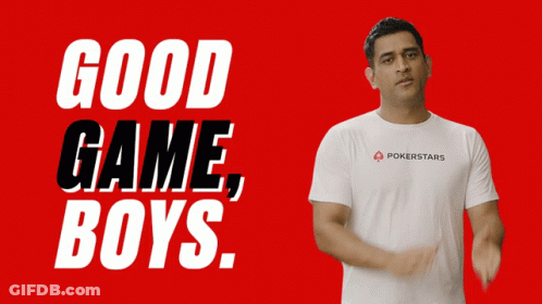Man In PokerStars Shirt On Red Background GIF