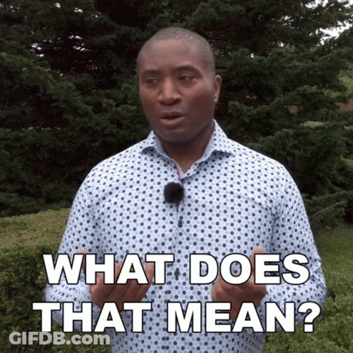 Man In Polka Dot Shirt Asking What Does That Mean GIF
