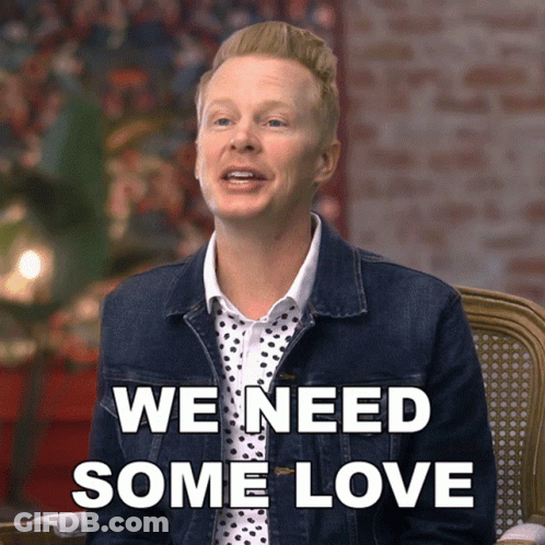 Man In Polka Dot Shirt Says We Need Some Love GIF