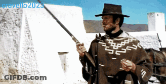 Man In Poncho Holding Gun Gravello2020 GIF