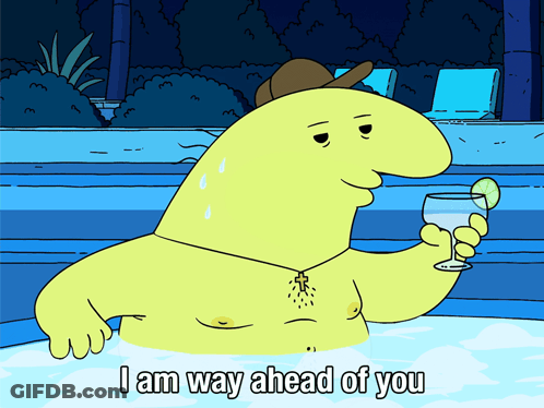 Man In Pool Saying I Am Way Ahead Of You GIF