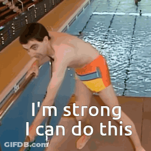 Man In Pool Saying I Can Do This GIF