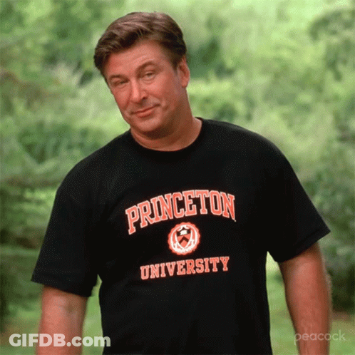 Man In Princeton University T-Shirt Looking At Camera GIF