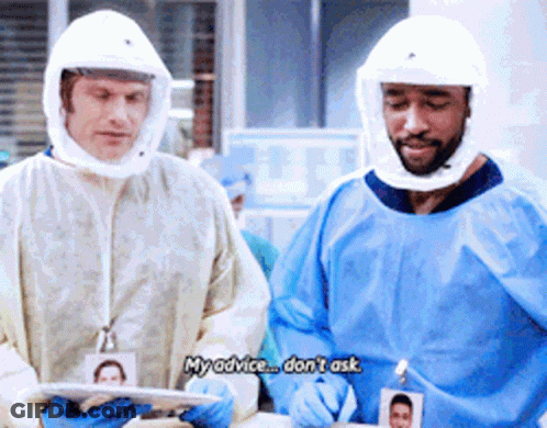 Man In Protective Suit Saying My Advice Don't Ask GIF