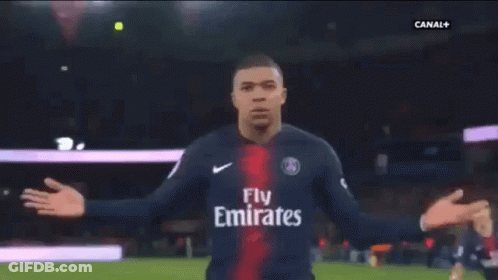 Man In PSG Shirt Held By Another Man GIF