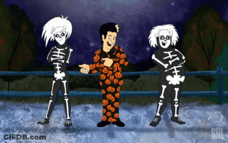 Man In Pumpkin Printed Suit Made Them Dance GIF
