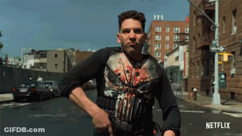 Man In Punisher Shirt Walking GIF