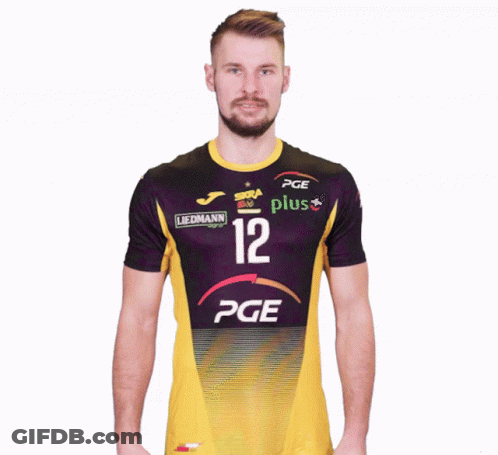 Man In Purple And Yellow PGE Plus Jersey GIF