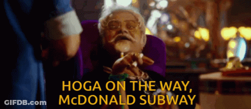 Man In Purple Chair With Hoga On The Way McDonald Subway GIF