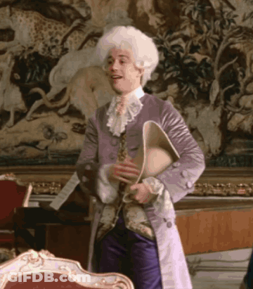 Man In Purple Coat And White Wig Holding Book GIF