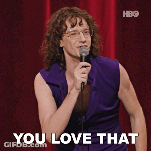 Man In Purple Dress Holding Microphone Saying You Love That GIF