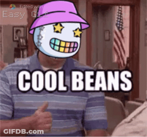 Man In Purple Hat Giving Thumbs Up Cool Beans GIF