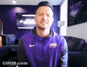 Man In Purple Hoodie With JMU GIF