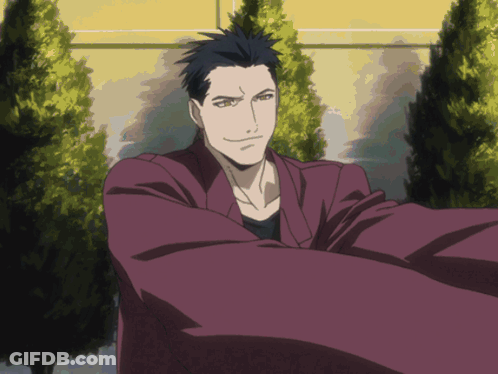 Man In Purple Jacket Arms Outstretched GIF