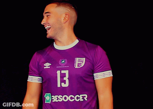 Man In Purple Jersey Saying 13 GIF