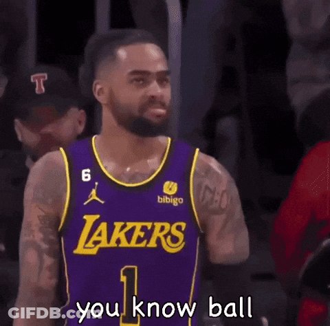 Man In Purple Lakers Jersey Says You Know Ball GIF