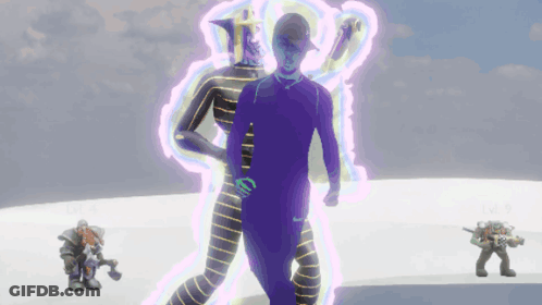 Man In Purple Nike Shirt With Purple Glow GIF