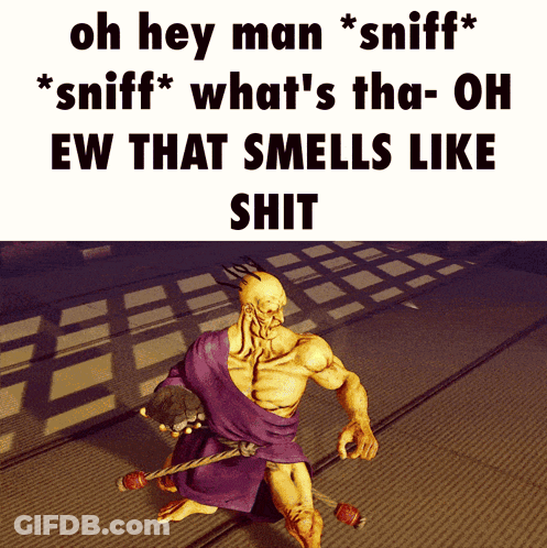 Man In Purple Robe Holding Rope Oh Hey Man Sniff Sniff GIF
