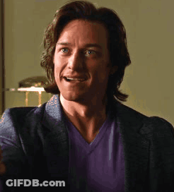 Man In Purple Shirt And Blue Jacket Smiling GIF