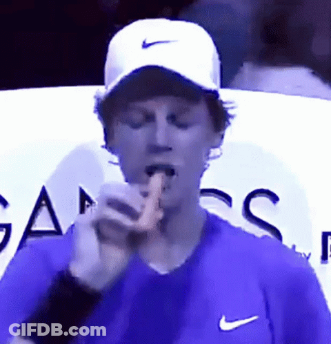 Man In Purple Shirt And White Nike Hat GIF