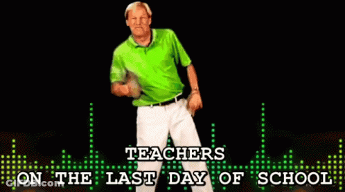 Man In Purple Shirt Dancing Teachers Last Day GIF