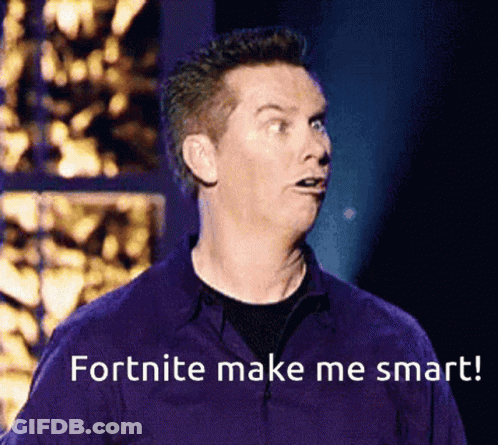 Man In Purple Shirt Fortnite Make Me Smart GIF