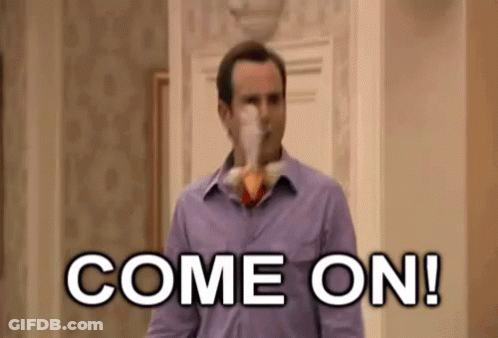Man In Purple Shirt Holding Remote Saying Come On GIF