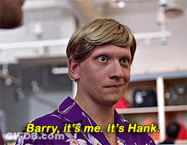 Man In Purple Shirt Saying Barry It's Me It's Hank GIF