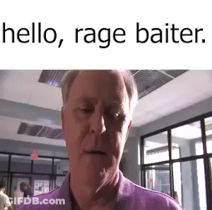 Man In Purple Shirt Saying Hello, Rage Baiter GIF