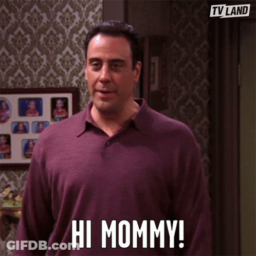 Man In Purple Shirt Saying Hi Mommy GIF