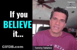 Man In Purple Shirt Saying If You Believe It GIF
