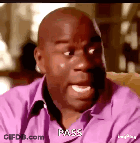 Man In Purple Shirt Saying Pass GIF