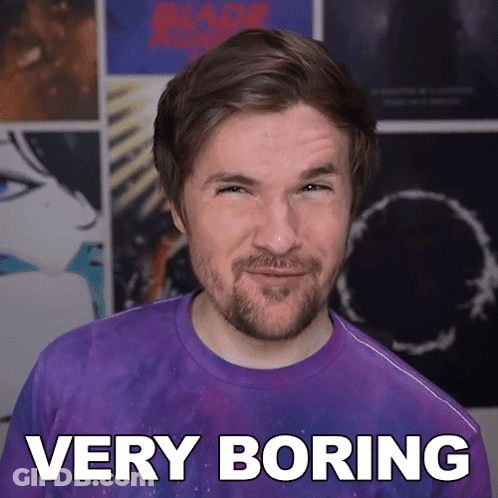 Man In Purple Shirt Saying Very Boring GIF