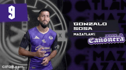 Man In Purple Shirt With Number 9 GIF