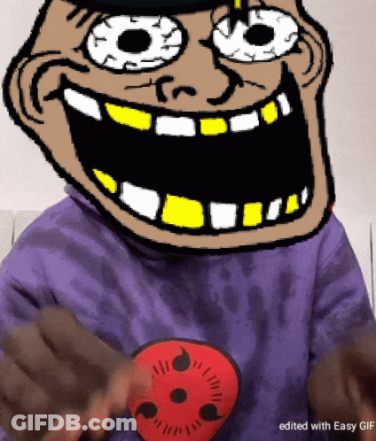 Man In Purple Shirt With Red Circle GIF