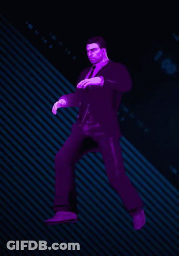 Man In Purple Suit And Tie GIF